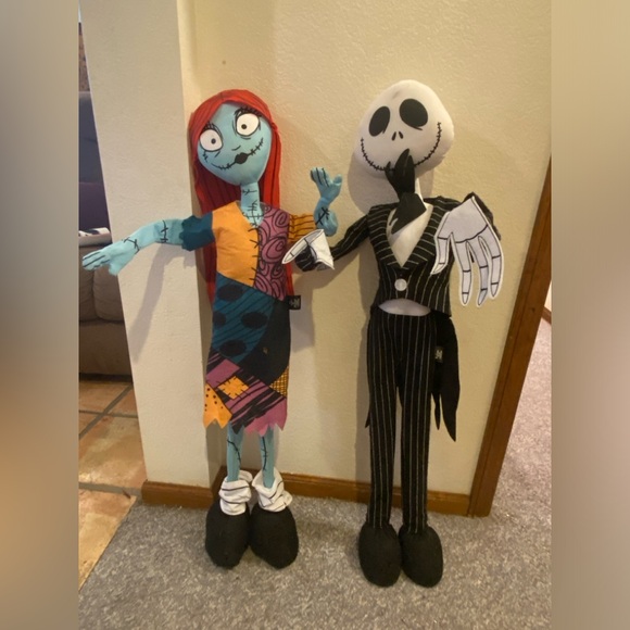 Nightmare Before Christmas Jack and Sally Door Greeters Disney 38" - Picture 1 of 11